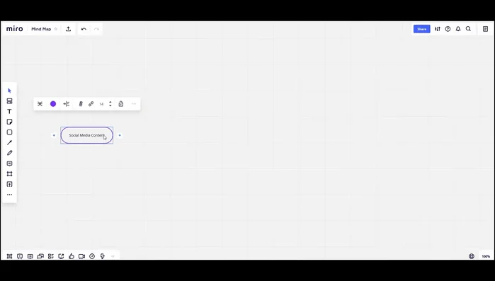 Enter your main topic (high-level idea) in the center of the mind map.
