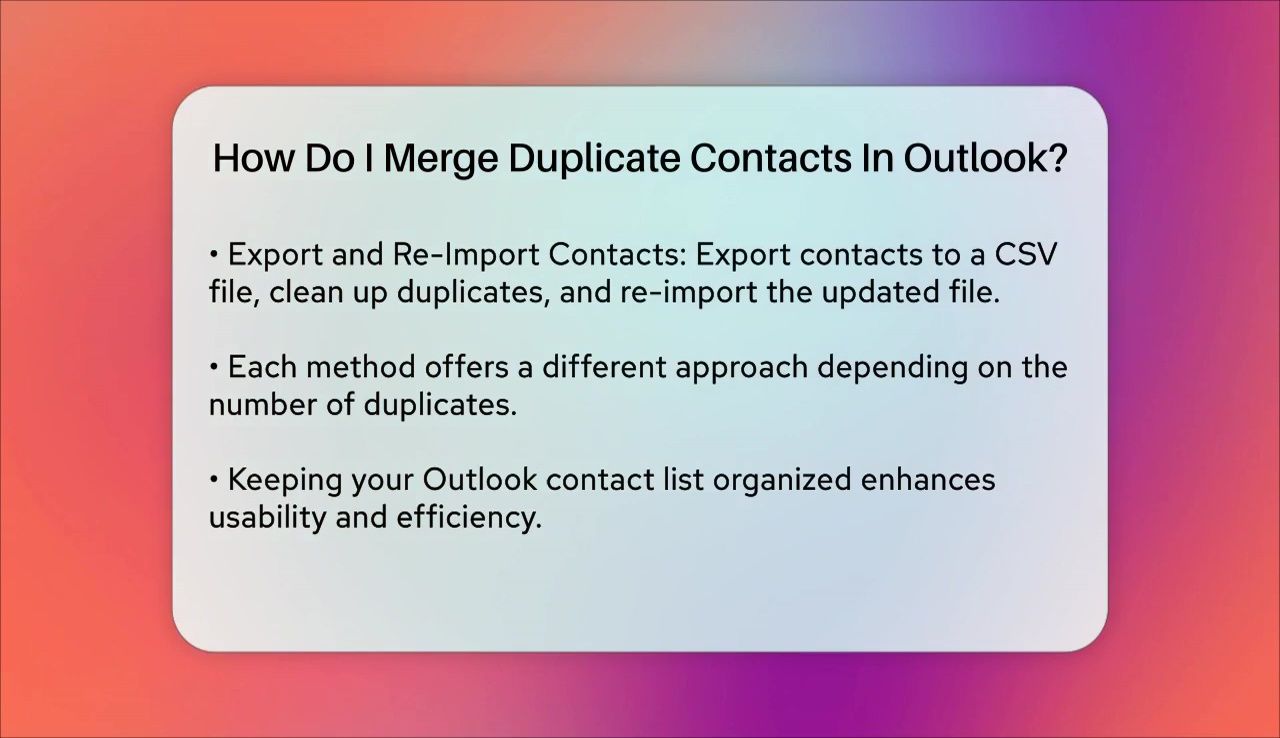 How to Merge Duplicate Contacts in Outlook: The Most Efficient Methods