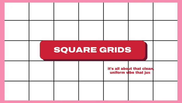 Rule of Thirds Grid: Divides the design into nine equal parts (two horizontal and two vertical lines) for natural, engaging element placement.