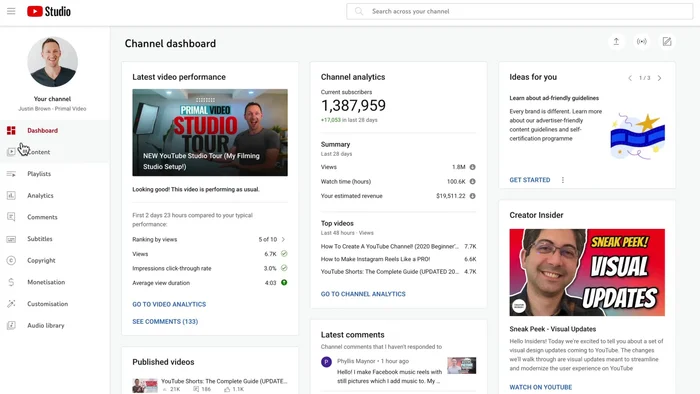 Access the YouTube Video Editor: Go to your YouTube Studio, find the video you want to edit under 'Content', and click 'Editor'. Alternatively, go to your YouTube channel, find the video, and click 'Edit video' then 'Editor'.