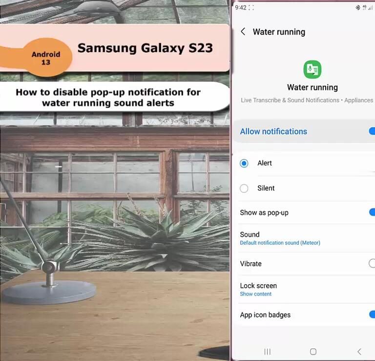 Disable Pop-up Notifications for Running Apps on Samsung Galaxy S23 Ultra