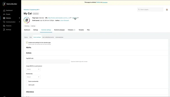 Preview your calendar to ensure everything looks correct before publishing.