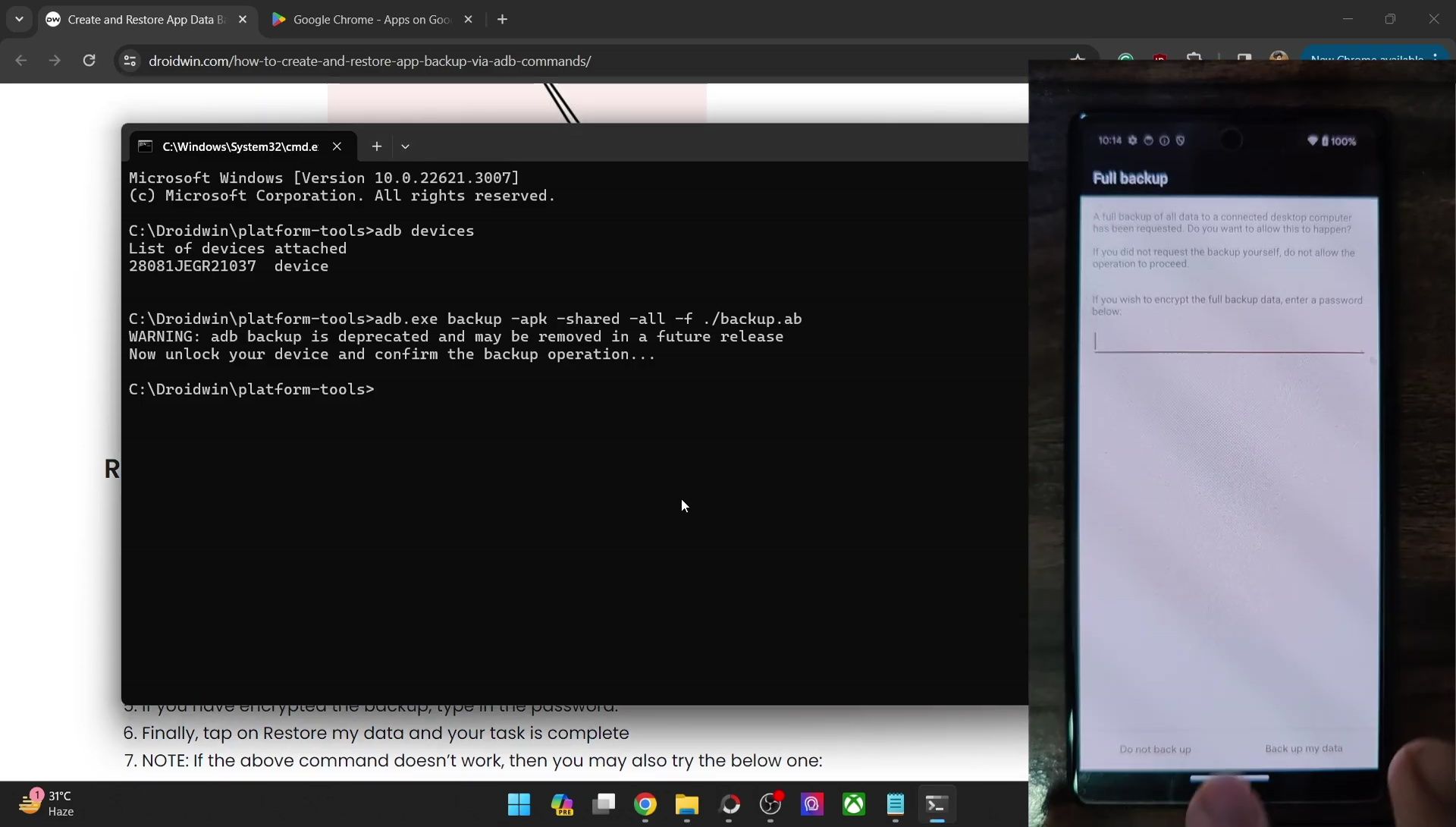 Backup and Restore Android App Data using ADB Commands: The Fastest Way