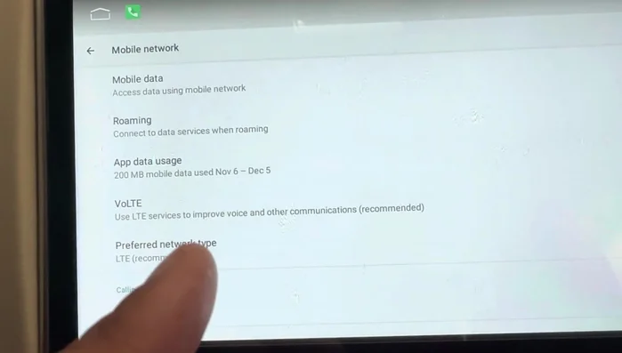 Ensure 'Carrier video calling' is ON.