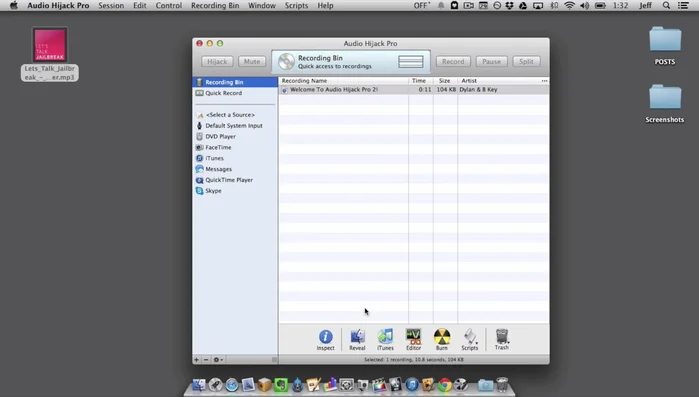 Add the application (e.g., Safari) whose audio you want to route separately as a source.