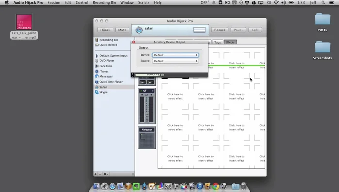 Choose your desired output device (e.g., headphones) from the dropdown menu.