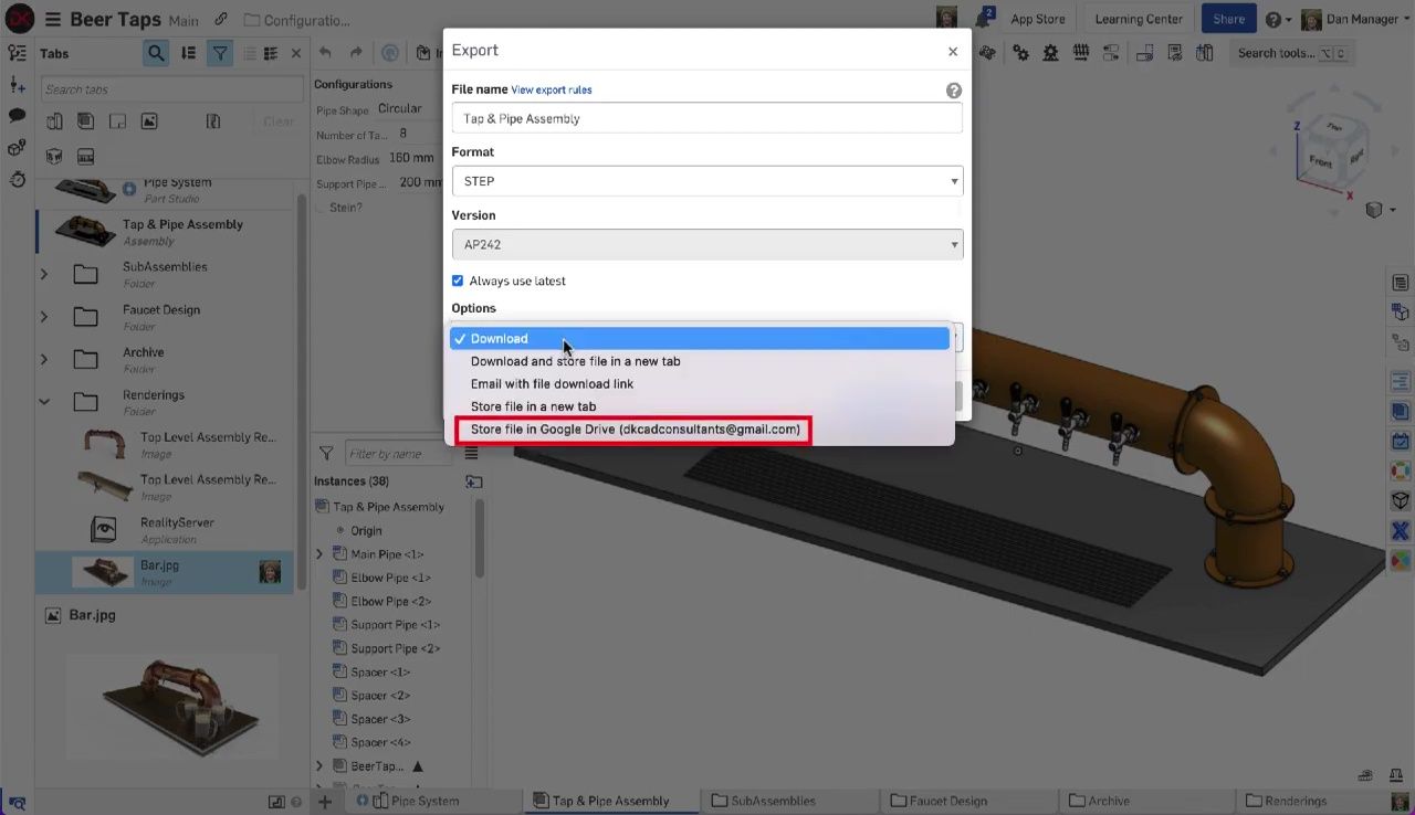 Seamlessly Import & Export Data with Onshape's Cloud Integrations
