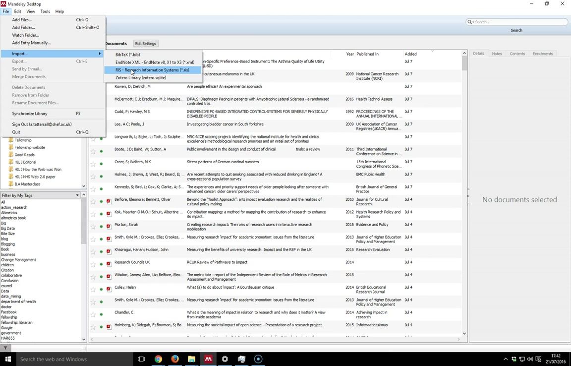 Import References from PubMed and Other Databases into Your Mendeley Library: A Quick Guide