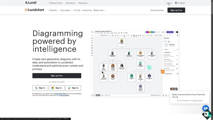 Click the 'New' icon on the left-hand panel of your dashboard, select Lucidchart, and choose between starting from a blank document or using a template. Search for and select a flowchart template.