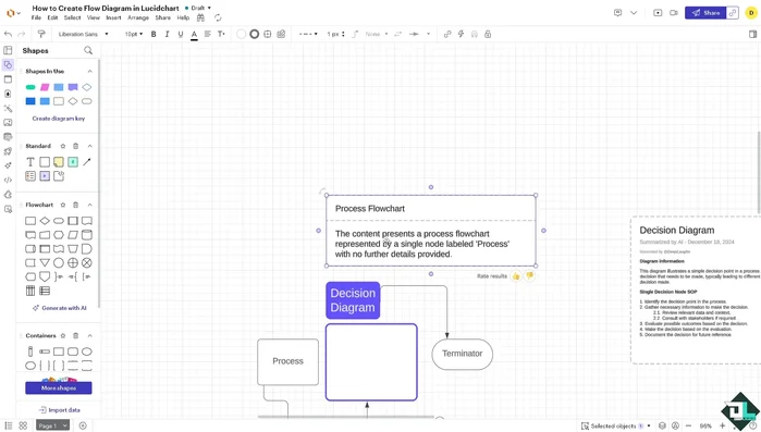 Right-click connectors to add labels and customize their appearance.