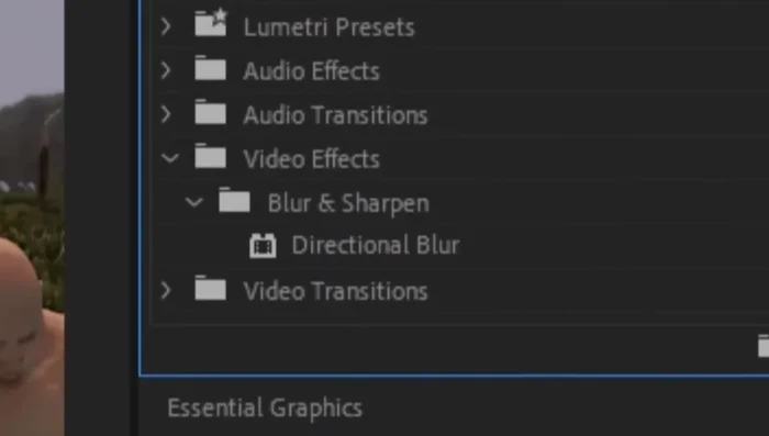 Create keyframes at the start, middle, and end of the adjustment layer for the blur length. Set the start and end to 0, and the middle to around 150.
