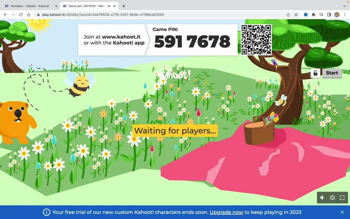 Share the game PIN or QR code with your players.