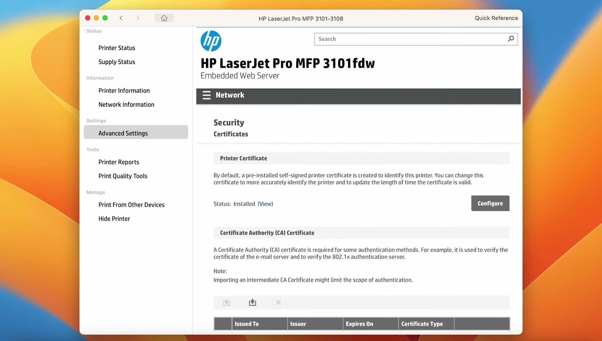 Fix 'Encryption Credentials Expired' Error on HP Printers (MacOS)