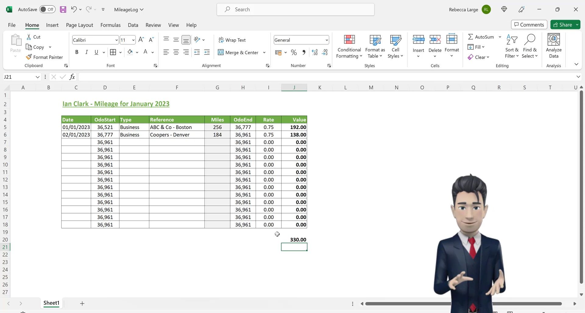 Create a Simple Car Mileage Tracker Spreadsheet in Excel