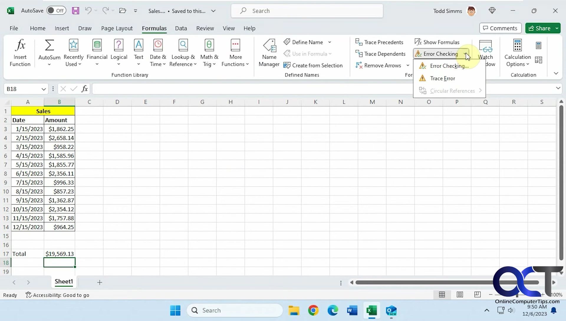 Quickly Resolve Circular References Errors in Excel