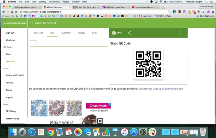 The QR code will automatically update.