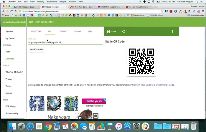 The QR code will automatically update.