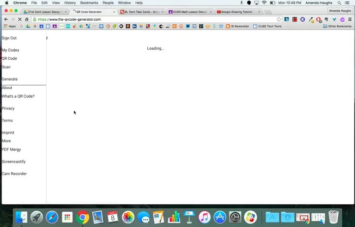 Open the QR code generator app from your Chrome apps menu.