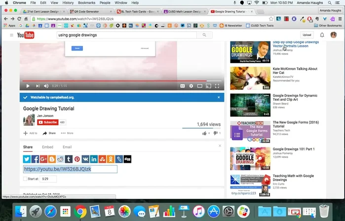 Copy the URL you want to encode into a QR code (e.g., a YouTube video link, Google Form link).