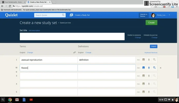 Add at least two terms and definitions before proceeding. You can add or remove terms later if needed.