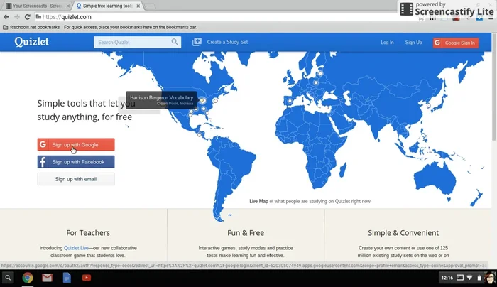 Sign up with your Google account for easy access.
