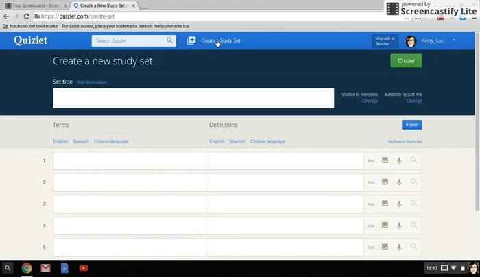 Add at least two terms and definitions before proceeding. You can add or remove terms later if needed.