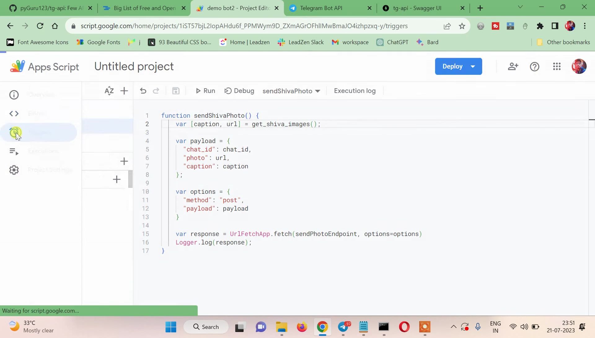 Create a Telegram Bot that Sends Daily Pictures: A Google Apps Script Tutorial