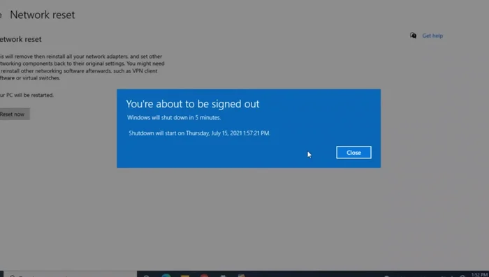 Sign out and restart your PC