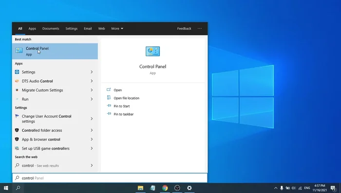 Go to Control Panel